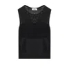 Elisabetta Franchi Sleeveless Sheer Knit Crewneck Sweater