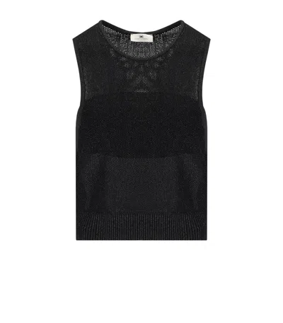ELISABETTA FRANCHI ELISABETTA FRANCHI BLACK KNITTED LUREX TOP