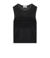Elisabetta Franchi Sleeveless Sheer Knit Crewneck Sweater