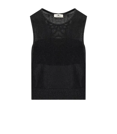 Elisabetta Franchi Black Knitted Lurex Top