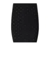 Elisabetta Franchi Crystal-lettering Ribbed Mini Skirt In Black
