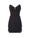 Elisabetta Franchi Black Lightweight Crepe Bustier Dress In Black