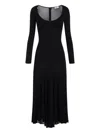 Elisabetta Franchi Flared Black Evening Dress With Fitted Bodice