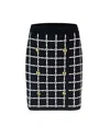 Elisabetta Franchi Black Logo Jacquard Mini Skirt With Gold Buttons In Black