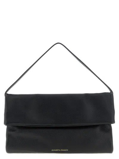 ELISABETTA FRANCHI BLACK LOGO SHOULDER BAG
