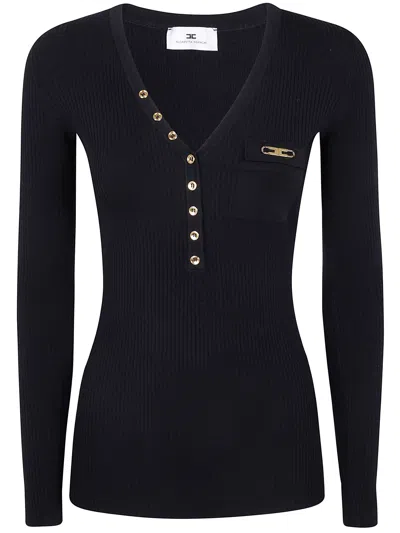 Elisabetta Franchi Black Lyocel Seamless Sweaters
