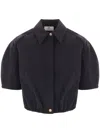 Elisabetta Franchi Collared Cropped Shirt Structured Shoulders