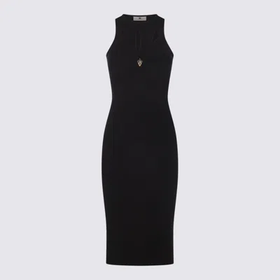 ELISABETTA FRANCHI BLACK MIDI DRESS