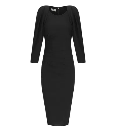 Elisabetta Franchi Black Midi Dress