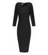Elisabetta Franchi Black Midi Dress In Black