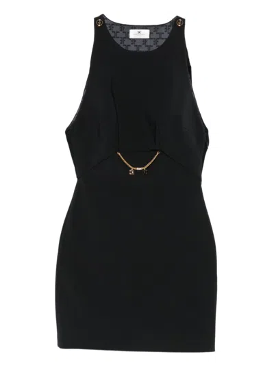 ELISABETTA FRANCHI BLACK MIDI DRESS