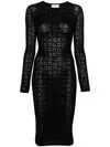 Elisabetta Franchi Pointelle-knit Midi Dress In Black