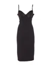 Elisabetta Franchi Black Midi Pencil Dress With A Back Slit In Black