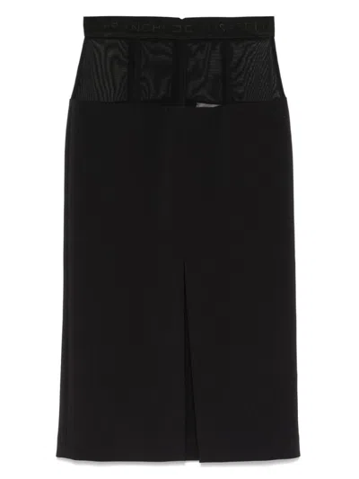 ELISABETTA FRANCHI BLACK MIDI SKIRT