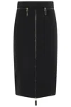 Elisabetta Franchi Lightweight Crepe Skirt With Black Zip In Black