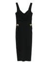 Elisabetta Franchi Fitted Midi Dress With Sweetheart Neckline In Black