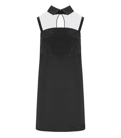 ELISABETTA FRANCHI ELISABETTA FRANCHI BLACK MINI DRESS WITH RHINESTONES