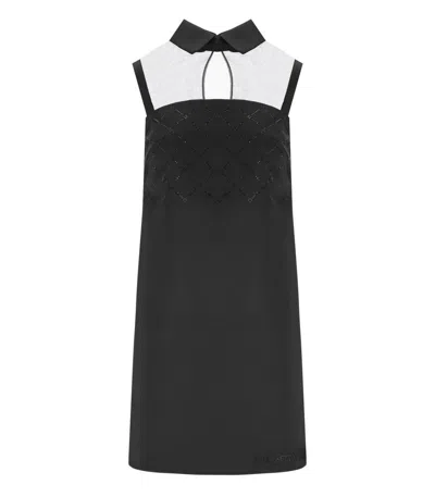 ELISABETTA FRANCHI ELISABETTA FRANCHI BLACK MINI DRESS WITH RHINESTONES