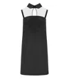 Elisabetta Franchi Dress With Embroidery And Sheer Panel In Black