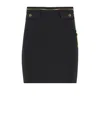 Elisabetta Franchi Black Skirt With Metallic Pendant And Patch Pockets In Fabric Woman In Black