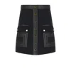 Elisabetta Franchi Double Crepe Mini Skirt With Logo Details In Black