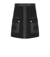 Elisabetta Franchi Double Crepe Mini Skirt With Logo Details In Black