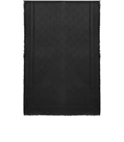 Elisabetta Franchi Black Monogram Foulard Scarf