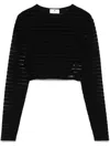 Elisabetta Franchi Pointelle-knit Top In Black