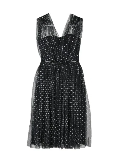 Elisabetta Franchi Black Polyester Women Short Tulle Dress