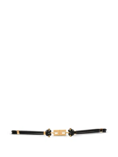 Elisabetta Franchi Black Polyurethane Polyester Belt In Red
