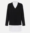 Elisabetta Franchi Black Poplin Knit Dress In Black