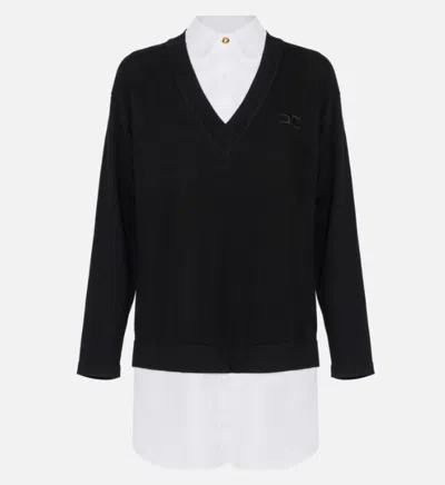 Elisabetta Franchi Black Poplin Knit Dress