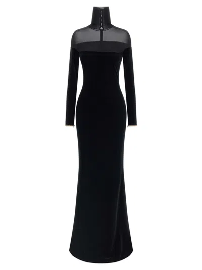 ELISABETTA FRANCHI BLACK RED CARPET DRESS