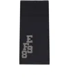 Elisabetta Franchi Black Ribbed Scarf In Black