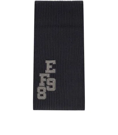 Elisabetta Franchi Black Ribbed Scarf