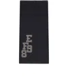 Elisabetta Franchi Black Ribbed Scarf In Black