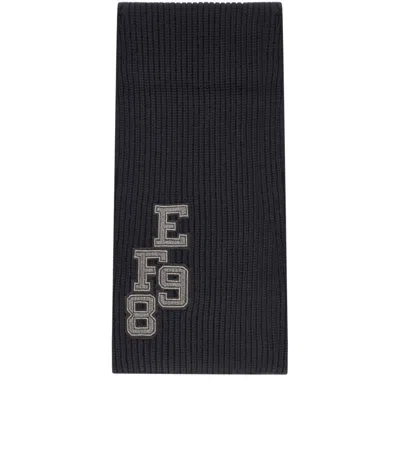 Elisabetta Franchi Black Ribbed Scarf
