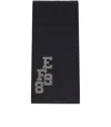Elisabetta Franchi Black Ribbed Scarf In Black