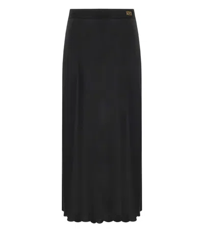 ELISABETTA FRANCHI ELISABETTA FRANCHI BLACK SATIN MIDI SKIRT