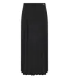 Elisabetta Franchi Black Satin Midi Skirt In Black