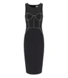 Elisabetta Franchi Contrasting-piping Midi Dress In Black