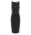 Elisabetta Franchi Contrasting-piping Midi Dress In Black