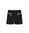 Elisabetta Franchi Tweed Shorts With Logo Chain