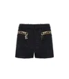 Elisabetta Franchi Tweed Shorts With Logo Chain
