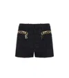 Elisabetta Franchi Tweed Shorts With Logo Chain