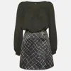 Elisabetta Franchi Black Silk And Satin Detachable Dress In Black