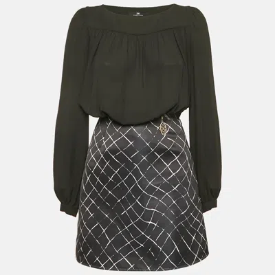 Elisabetta Franchi Black Silk And Satin Detachable Dress