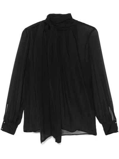 ELISABETTA FRANCHI BLACK SILK BLOUSE