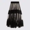 Elisabetta Franchi High Waist Lace-detailed Tulle Skirt