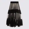 Elisabetta Franchi High Waist Lace-detailed Tulle Skirt In Black